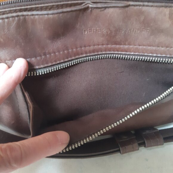 Brown soft genuine leather convertible Derek Alexander bag - Picture 12 of 14